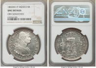 Charles IV 8 Reales 1803 Mo-FT UNC Details (Obverse Scratched) NGC, Mexico City mint, KM109. Exceptional strike with minor toning. 

HID09801242017...
