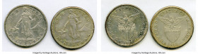 USA Administration Pair of Uncertified Pesos, 1) Peso 1912-S - XF (Surface Hairlines), KM172. 35.6mm. 19.90gm 2) Peso 1911-S - XF (Scratches), KM172. ...