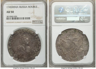 Elizabeth Rouble 1745-MMД AU50 NGC, Moscow mint, KM-C19.1. Masked in lavender and gray patina with underlying muted luster. 

HID09801242017

© 20...