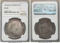 Ferdinand VII Pair of Certified 8 Reales NGC, 1) Mexico: 8 Reales 1815 Mo-JJ - VF35, Mexico City mint, KM111 2) Peru: 8 Reales 1815 LM-JP - VF20, Lima...
