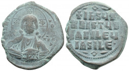 Byzantine
Attributed to Basil II and Constantine VIII (976-1028 AD). Constantinople
AE Follis (31.2mm 12.6g)