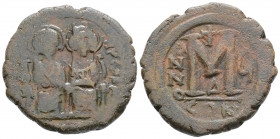 Byzantine 
Justin II (565-578 AD). Constantinople 
AE Follis (29.1 mm 13.9g