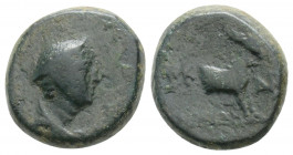 Greek
AEOLIS, Aigai. (Circa 1st century BC)
AE Bronze (13.8mm 2.7g)