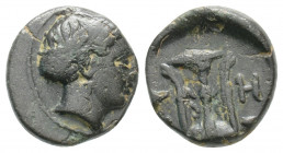 Greek
MYSIA, Kyzikos. (Circa 3rd century BC). 
AE Bronze (14.3mm 1.3g)