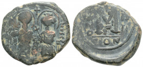 Byzantine
Justin II (565-578 AD). Constantinople
AE Follis (27.6mm 11.5g)