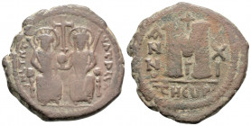 Byzantine
Justin II with Sophia (565-578 AD). Theoupolis
AE Follis (30.8mm 13.6g)