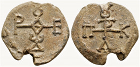 Byzantine 
Lead Seal (7th-8th century)
(24.7mm 8.9g)