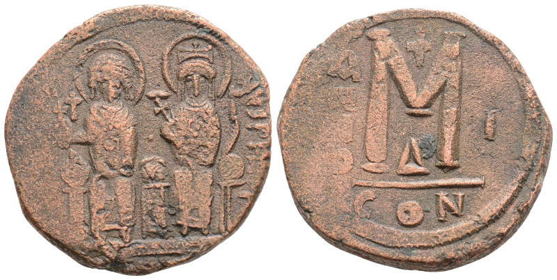 Byzantine
Justin II and Sophia (565-578 AD). Constantinople
AE Follis (29.7mm 16...