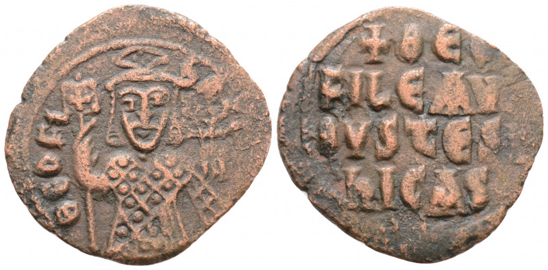 Byzantine
Theophilus (829-842). Constantinople
AE Half Follis (27.9mm 5.2g)