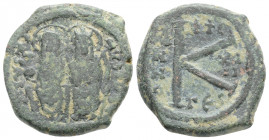 Byzantine
Justin II (565-578 AD). Thessalonica
AE Follis (22.3mm 6.5g)