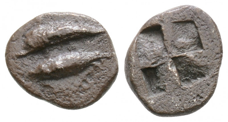 Greek
MYSIA, Kyzikos. (Circa 550-500 BC)
Obol Silver (10.4mm 0.85g)