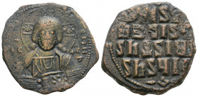 Byzantine
Attributed to Basil II and Constantine VIII (976-1028 AD). Constantinople
AE Follis (26.6mm 7.8g)