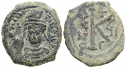 Byzantine
Maurice Tiberius (582-602 AD). Nikomedia(?) mint
AE Half Follis (24mm 6.6g)