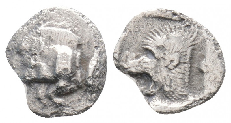 Greek
MYSIA. Kyzikos. (Circa 525-475 BC).
Hemiobol Silver (9mm 0.34g)