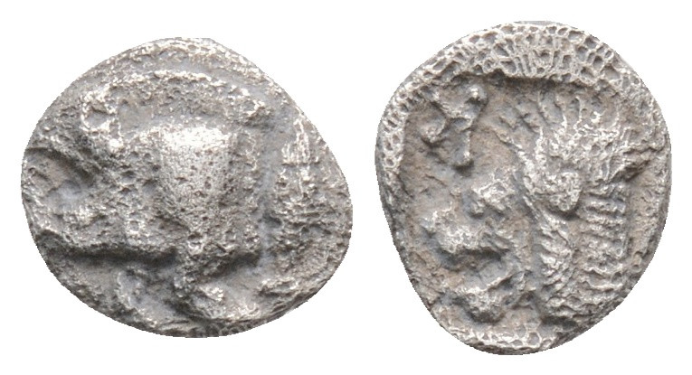 Greek
MYSIA. Kyzikos. (Circa 450-400 BC).
Hemiobol Silver (7.7mm 0.34g)