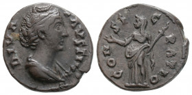 Roman Imperial
Diva Faustina. Died 140/1 AD. Rome
Denarius Silver (17.5mm 3.8g)