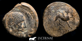 Castulo  Bronze As 14.46 g. 29 mm. Castulo 180 B.C.  Good very fine