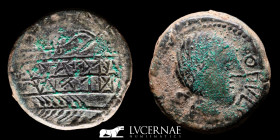 Obulco (Porcuna, Jaen) bronze As 17.37 g., 28 mm. Obulco  II century BC Good very fine (MBC+)