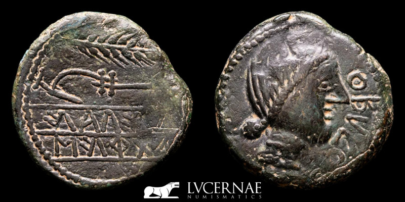 Ancient Hispania. Obulco (Porcuna, Jaen), bronze As (17.71 g., 27 mm.). Minted i...