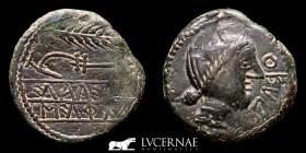 Obulco (Porcuna, Jaen) bronze As 17.71 g., 27 mm. Obulco  II century BC Good very fine (MBC+)