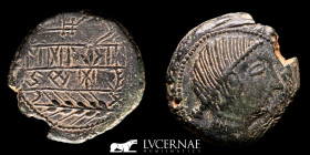 Obulco (Porcuna, Jaen) bronze As 18.64 g., 30 mm. Obulco  II century BC Good very fine (MBC+)
