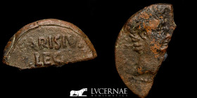 Augustus bronze Semis 4.75 g. 14-27 mm. Emerita Augusta 27 B.C-14 A.D. Good fine (MBC)