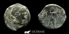 Hispain Julius Caesar times Bronze Semis 7.27 g., 20 mm. Corduba 44 BC Good very fine (MBC)
