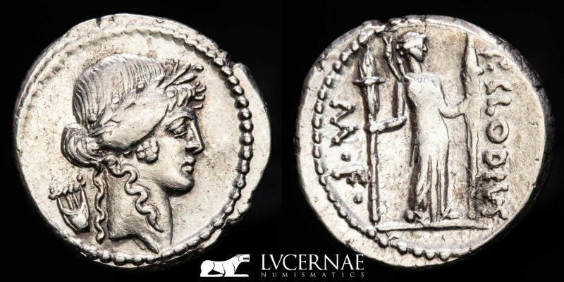 Roman Republic - P. Clodius M. f. Turrinus silver denarius (4,24 g. 18 mm.) mint...