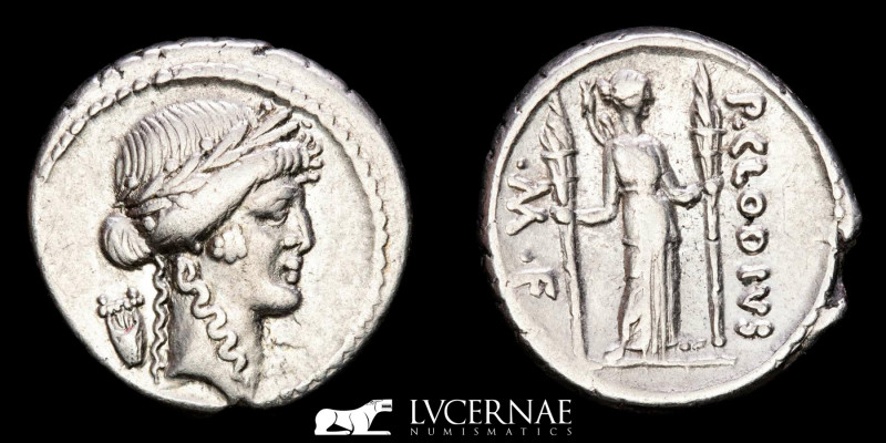Roman Republic - P. Clodius M. f. Turrinus silver denarius (4,18 g. 18 mm.) mint...