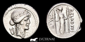 P. Clodius M. f. Turrinus Silver  Denarius 4,18 g. 18 mm. Rome 42 B.C Near extremely fine