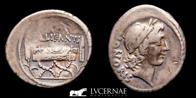 Roman Republic - Lollius Palikanus.
Silver Denarius. (3.63 g.20 mm.) - Rome. 45 ...