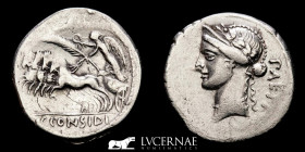 C. Considius Paetus Silver denarius 3.80 grs. 19 mm. Rome 46 B.C. Good very fine