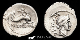 Mn. Cordius Rufus Silver Denarius 3,80 g. 20 mm. Rome 46 B.C.  Good very fine (MBC+)
