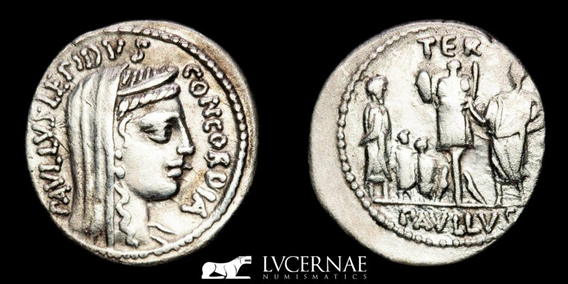 Roman Republic - L. Aemilius Lepidus Paullus 62 BC. Silver denarius (3,95 g., 18...