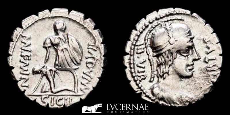 Roman Republic - Mn. Aquillius Mn. f. Mn. silver serrate denarius (3,83 g. 19 mm...