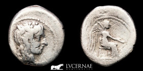 M. Porcius Cato Silver Quinarius 1,77 g. 15 mm. Rome 89 B.C. VF.