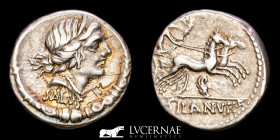 D. Junius L.f. Silanus Silver Denarius 3,86 g., 18 mm. Rome 91 B.C.  Good very fine (MBC+)