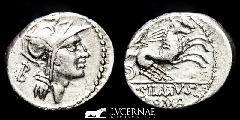 Roman Republic - D. Junius L.f. Silanus silver denarius (4,00 g. 19 mm.) minted ...