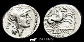 D. Junius L.f. Silanus Silver Denarius 4,00 g. 19 mm. Rome 91 BC Good very fine (MBC)
