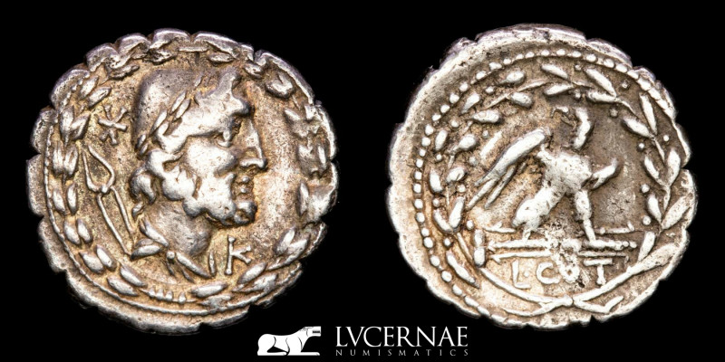 Roman Republic - Lucius Aurelius Cotta. - Serrate silver denarius - Minted in Ro...