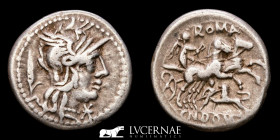 Cn. D. Ahenobarbus Silver Denarius 3,84 g. 19 mm. Rome 128 B.C. Good very fine
