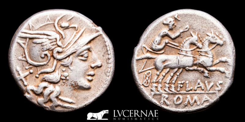 Roman Republic - Decimius Flavus - Silver denarius (3.75 g. 18 mm.) 
Minted in R...