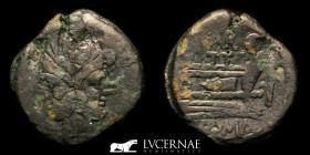Roman Republic - Sex. Atilius Saranus Bronze As 20.46 g., 31 mm. Rome 155 B.C. Good very fine (MBC)