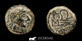 Roman Republic bronze Semis 2.80 g., 15 mm. Hispania 200-100 B.C. Good fine (MBC)