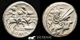 Anonymous  Silver Denarius 3.40 g., 17.5 mm - 206-200 BC Good very fine (MBC)