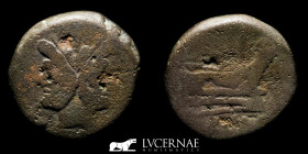 Republic Anonymous Janus Bronze As 29.68 g, 33 mm. Rome 211 B.C.  Very Fine (BC+)