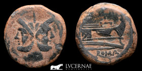 Roman Republic. Anonymous Æ Bronze Æ As 40.50 g. 37 mm. Rome 211 BC Good very fine (MBC)