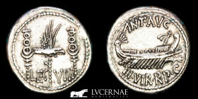 MARK ANTONY Silver Denarius 3,77 g. 18 mm. Patrae 32-31 B.C. Extremely fine