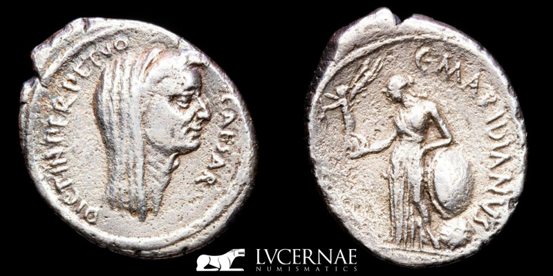Roman Republic - C. Cossutius Maridianus and Julius Caesar. 
Silver Denarius (3....