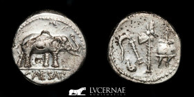 Julius Caesar Silver Denarius 3.45 g., 17 mm. Gaul 49 B.C. Near extremely fine